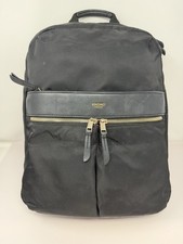 KNOMO London Beauchamp Black Leather Laptop Bag Computer Backpack 12”x14”x4” picture