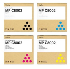 VivEto MP C8002 Toner Cartridge Set CMYK 4-Pack Ricoh C6502 C8002 NEW picture