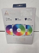 Montech E28 ARGB Fluid Dynamic Bearing 120mm Case Fan - White (3 Pack) picture