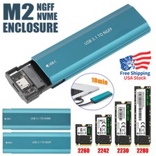NEW M.2 NVMe SSD Enclosure USB C 10Gbps M.2 SSD Case Fits 2230/2242/2260/2280 picture