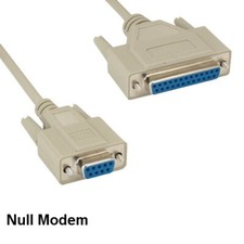[Lot10] 6Ft Null Modem DB9 Female to DB25 Female Cord RS232 Printer Data Crossov picture