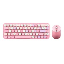 Pastel Pink PERIDUO802PK ES Bluetooth Wireless Mini Keyboard Mouse Combo picture