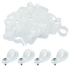 Hordion 50 Pack 3/4 Inch Rope Light Clips, P-Style Mounting Clips White picture