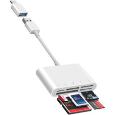 Multi-Function 5-in-1 USB & USB-C Memory Card Reader - Plug & Play Convenience picture