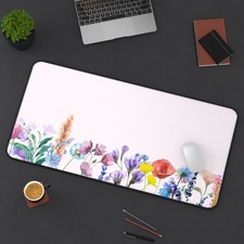Watercolor Wildflowers Flowers Gaming Desk Mat Mouse Pad Playmat picture