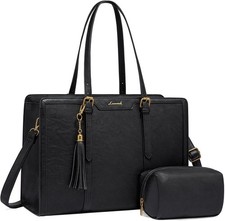 Laptop Bag for Women Vintage Leather Laptop Tote 15.6 inch Large Capacity Comput picture