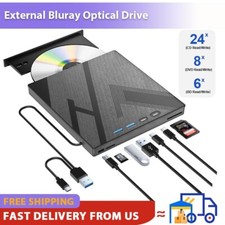 7-in-1 External Blu-ray Drive USB 3.0 Type-C BD CD DVD RW Optical Drive Burner picture