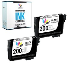 CMYi 2-Pack Replacement 200XL Black Ink Cartridges for Epson Expression XP-310 picture