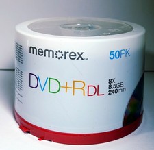 Memorex DVD+R DL | 8X | 8.5GB | 240min | 50PK | New Sealed picture