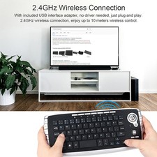 E30 2.4GHz Wireless Keyboard With Trackball Mouse Scroll Wheel Remote Control picture