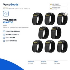 Trilancer Elastic Cinch Straps with Anti-Slip Strips, 12'' x 2'' (8 Pack) picture