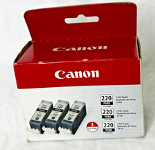 Genuine Canon PGBK PGI-220BK Black Ink Tank Cartridge 3-Pack New Old Stock picture