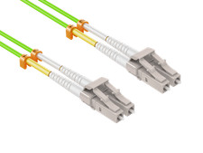0.5m OM5 LC to LC Multimode Fiber Patch Cable 50/125 Duplex Lime Green picture