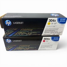 Genuine HP 304A Toner Cartridge Set (Y + M) OEM - 1 Opened By Accident 1 New picture