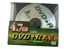 KHypermedia DVD+R 4.7GB 4X 10 Pack Slim Case Blank Discs New Sealed picture