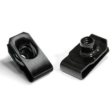 #10-32 U Clip On Nut, Black Extruded U Nuts Clip Carbon Steel, 25 Pcs U Style Fa picture
