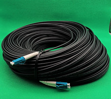 Armored LC UPC- LC UPC Duplex Single-Mode Optical Fiber Cable, Black, 100 ft picture