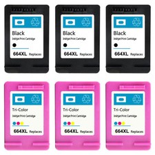 6PK Compatible For HP 664XL BlackColor Ink Cartridge Show Ink Deskjet 1115 3636 picture