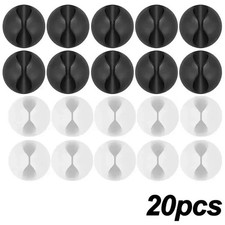 20x Self Adhesive Cable Clips Wire Holder Silicone Desktop Cord Organizer picture