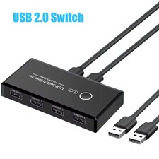 USB 2.0/3.0 Switch, USB Switcher 2 Computers Share 4 USB for PC Keyboard Printer picture