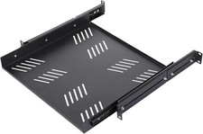 1 Pcs 1U Sliding Rack Shelf, Standard 19 Inch 4-Post Server Rack Adjustable picture