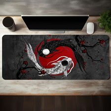 1pc Large Esports Gaming Mouse Pad, Gray Background with Red Circle Black And picture
