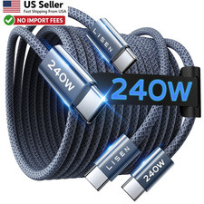 LISEN USB C to USB C Cable 240W Fast Charging 6.6FT 2 Pack Durable Cord FROM USA picture