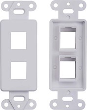 5 pcs - 2 Port Decoration Wall Plate Keystone Insert 2 Gang White WallPlate picture