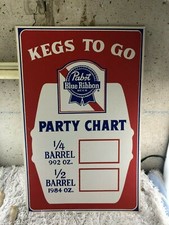 Pabst Blue Ribbon Kegs To Go Party Chart Sign picture