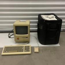Apple Macintosh Plus 1MB M0001A Vintage Computer w/ Keyboard Mouse Targus Bag picture