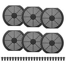 6Pcs 170mm Fan Filter Grill Plastic Ventilation Grill Cover with Screws, Black picture