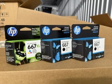 3 CARTUCHO DE TINTA HP 667 NEGRO 3YM79AL 2027/ HP 667XL Tricolor 3YM80AL  2024 picture