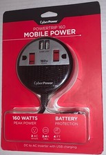 NEW~CyberPower Mobile Power~Power Inverter 160 Watts~2 AC Outlets & 2 USB Ports  picture