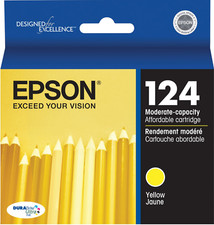 New Genuine Epson 124 Yellow Ink Cartridge Epson Stylus NX125 Epson Stylus NX127 picture