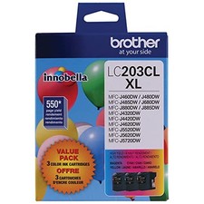 BROTHER LC2033PKS CYAN/MAGENTA/YELLOW HIGH YIELD INK CARTRIDGE, 3/PACK picture