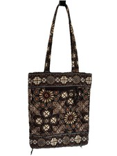 Vera Bradley Quilted Zip Tech TOTE Canyon Brown Rare Retired TSA Friendly picture
