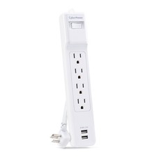 CyberPower P406U Surge Protector, 500J/125V, 15A, 4 Outlets, 2 USB-A Charging picture