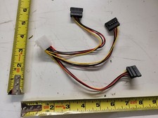 4 Pin IDE Molex to 3 Serial ATA SATA Power Splitter Extension Cable Con. NeW  picture