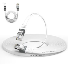 Cat 6a Ethernet Cable 25 Ft,Durable Flat Internet Network LAN Cable with 1.5F... picture