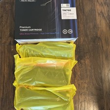 NEW EZink TN-760 Toner Cartridge 3 Pack Black 12000 Pages for Brother Printers picture
