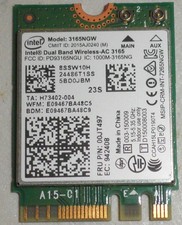 Lenovo OEM 8SSW10H Intel Dual Band Wireless-AC 3165 3165NGW BT NGFF 00JT497 picture