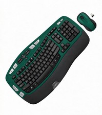 Logitech MK550 Comfort Wave K350 Green Wireless Ergonomic Keyboard M510 Mouse picture