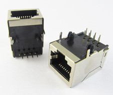 10pcs CAT5 Modular Network RJ45 59 8P8C PCB Female Jack Connector w/ Metal House picture