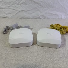 2x eero Pro 6 K010001 Mesh WiFi 6 Routers Frontier ISP Locked + Power Cords picture