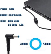 AC Input: 100-240V 50-60Hz, Output: DC 19.5V 3.33A 65W Blue Tip Laptop Charger picture