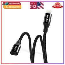 AGVEE 6.6ft Lightning Extension Cable Male to Female Data Audio Charging Cord picture