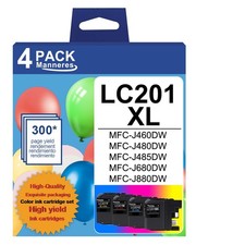 LC201 XL Ink Cartridges High Yield 3 Pack (LC201C LC201M LC201Y, LC201BK XL) ... picture