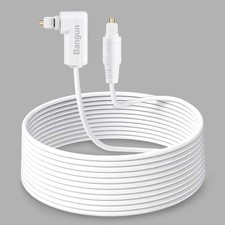 White Optical Audio Cable 50ft Slim 90 Degree Digital Audio Optical Cord Toslink picture