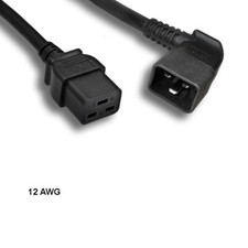 [10X] 10ft 12 AWG AC Power Cable Left Angled C20 to C19 20A/250V SJT PDU/UPS picture