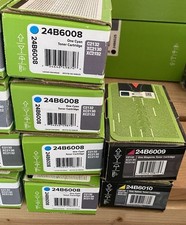 GENUINE LEXMARK YELLOW TONER CARTRIDGE 24B6010 FACTORY SEALED C2132 XC2130 picture